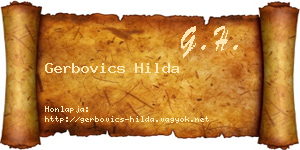 Gerbovics Hilda névjegykártya